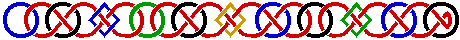 line of multi-colored knotwork