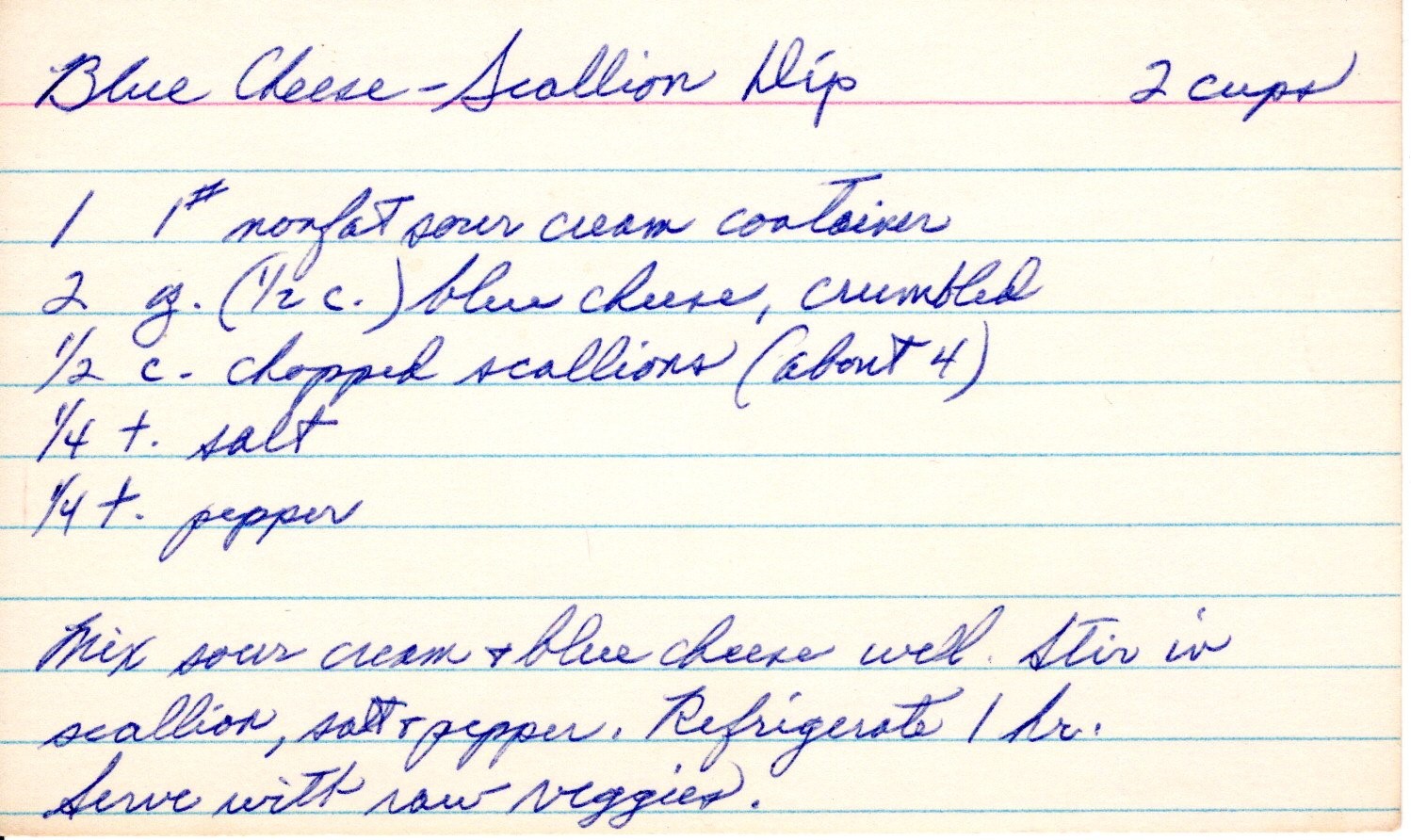 hand-written recipe