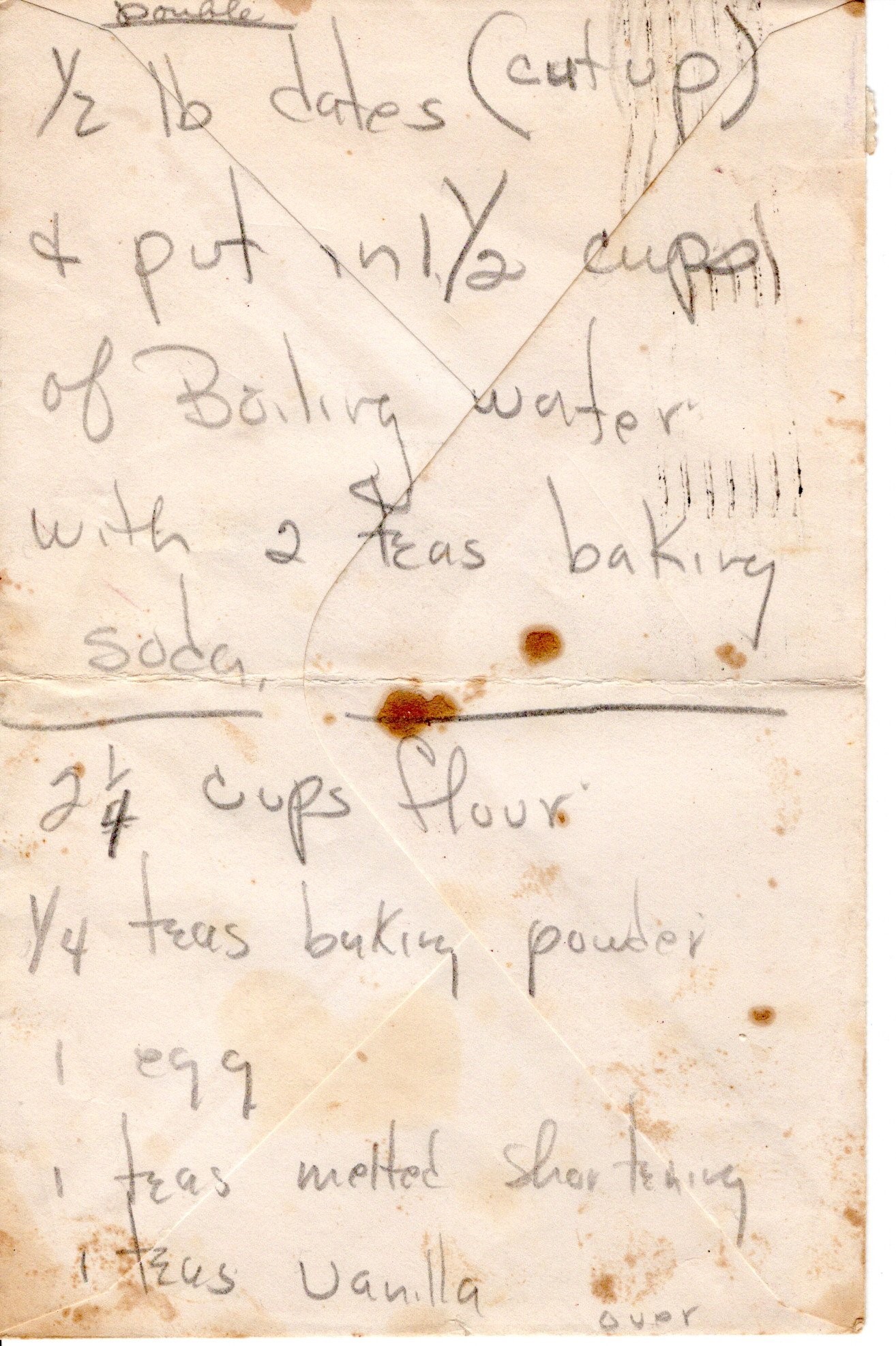 Hand-written recipe