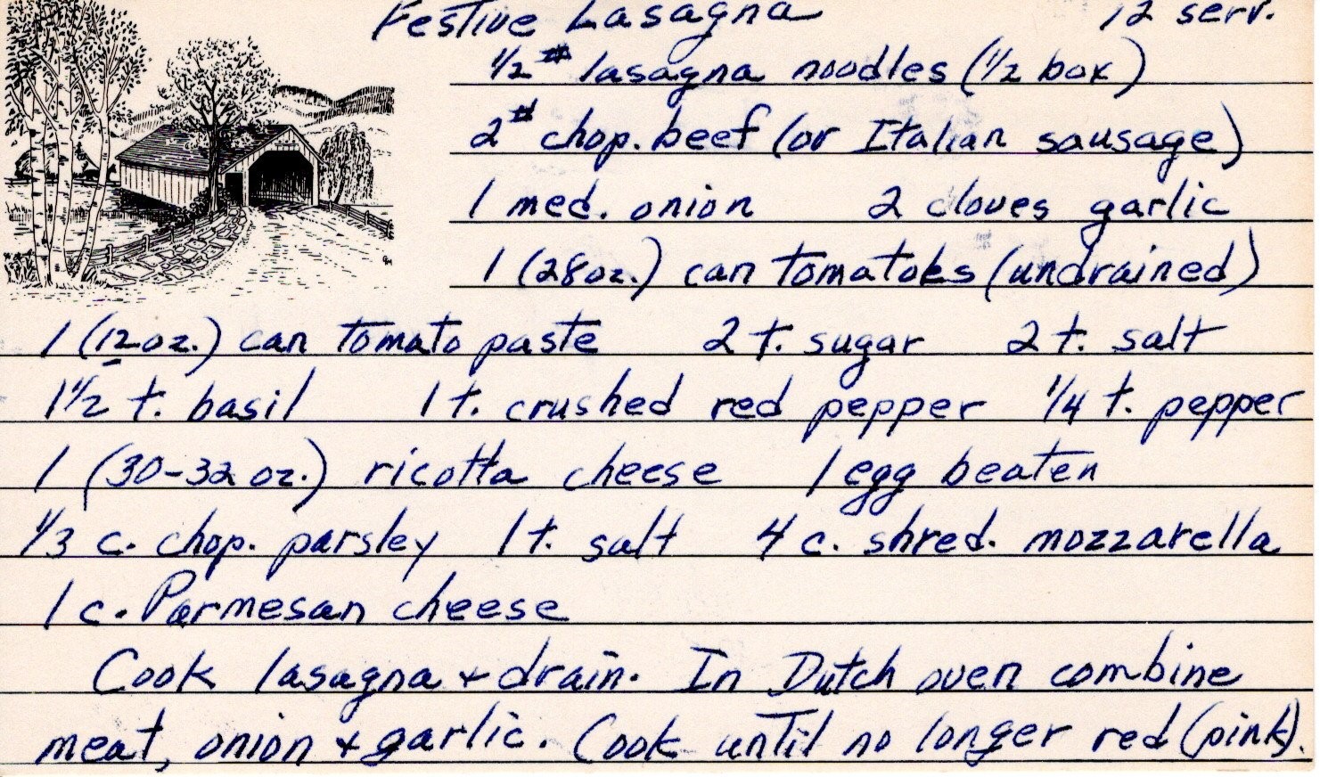 Hand-written recipe