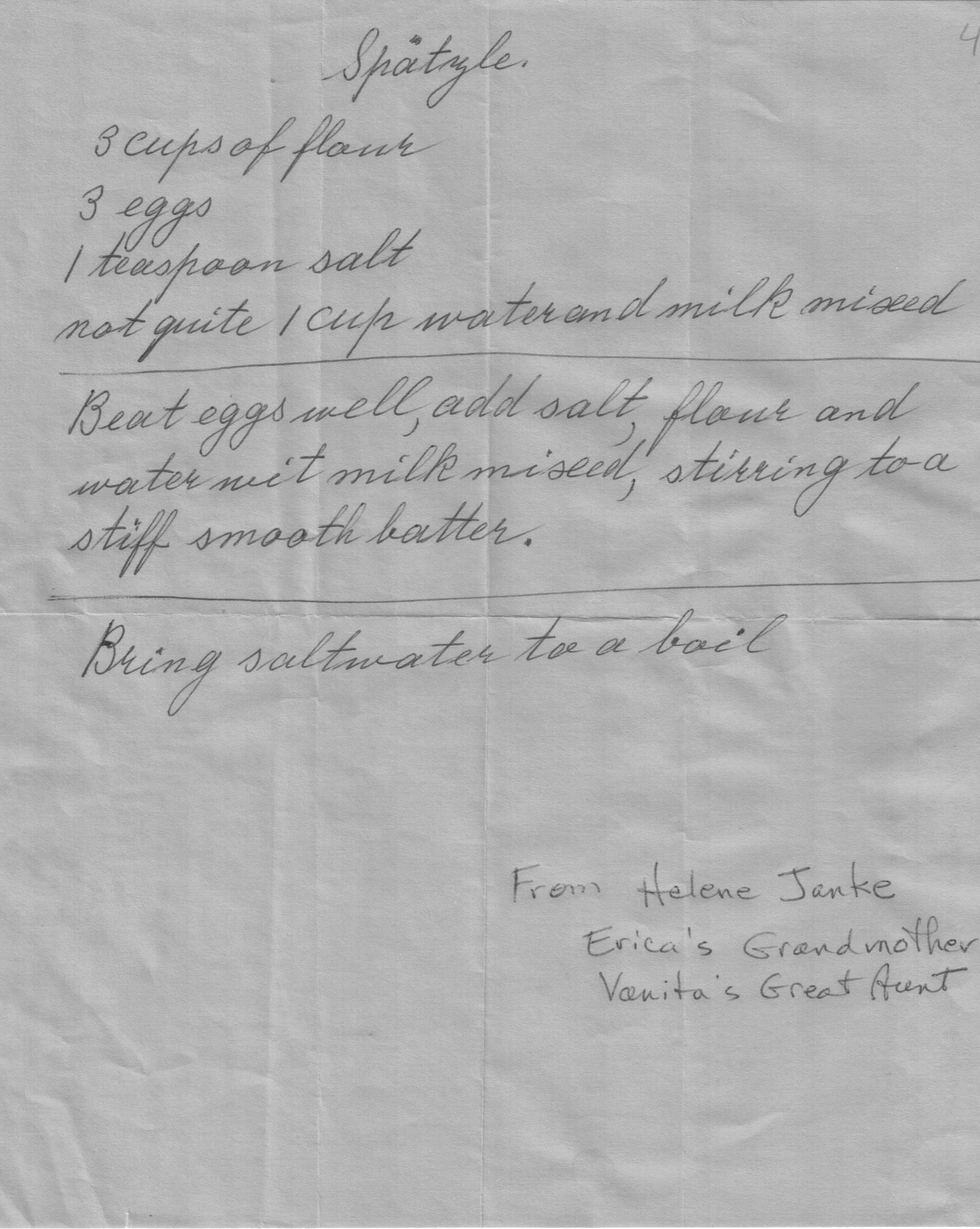 Spatzle recipe