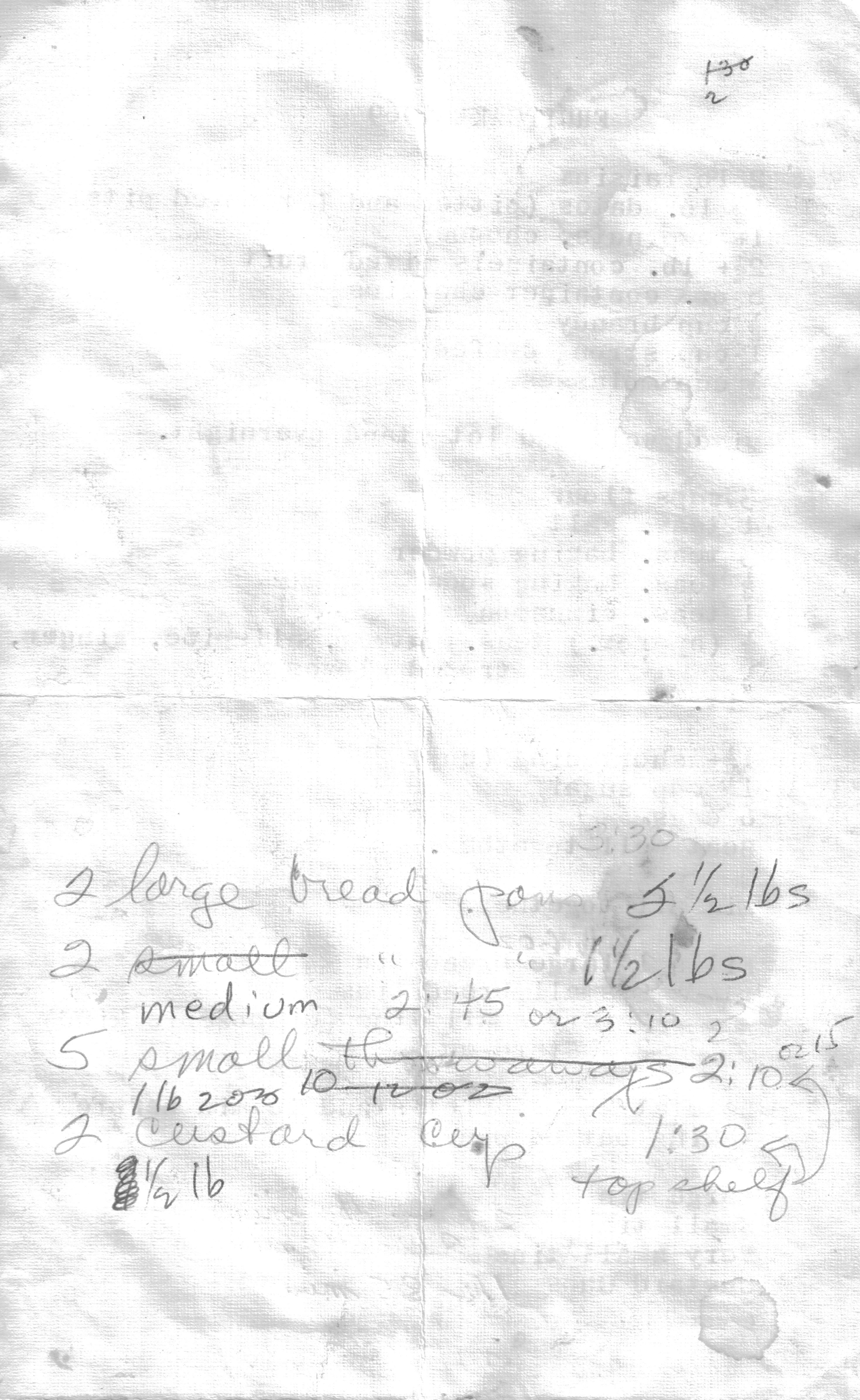 Fruitcake 1969, page 2, bake times