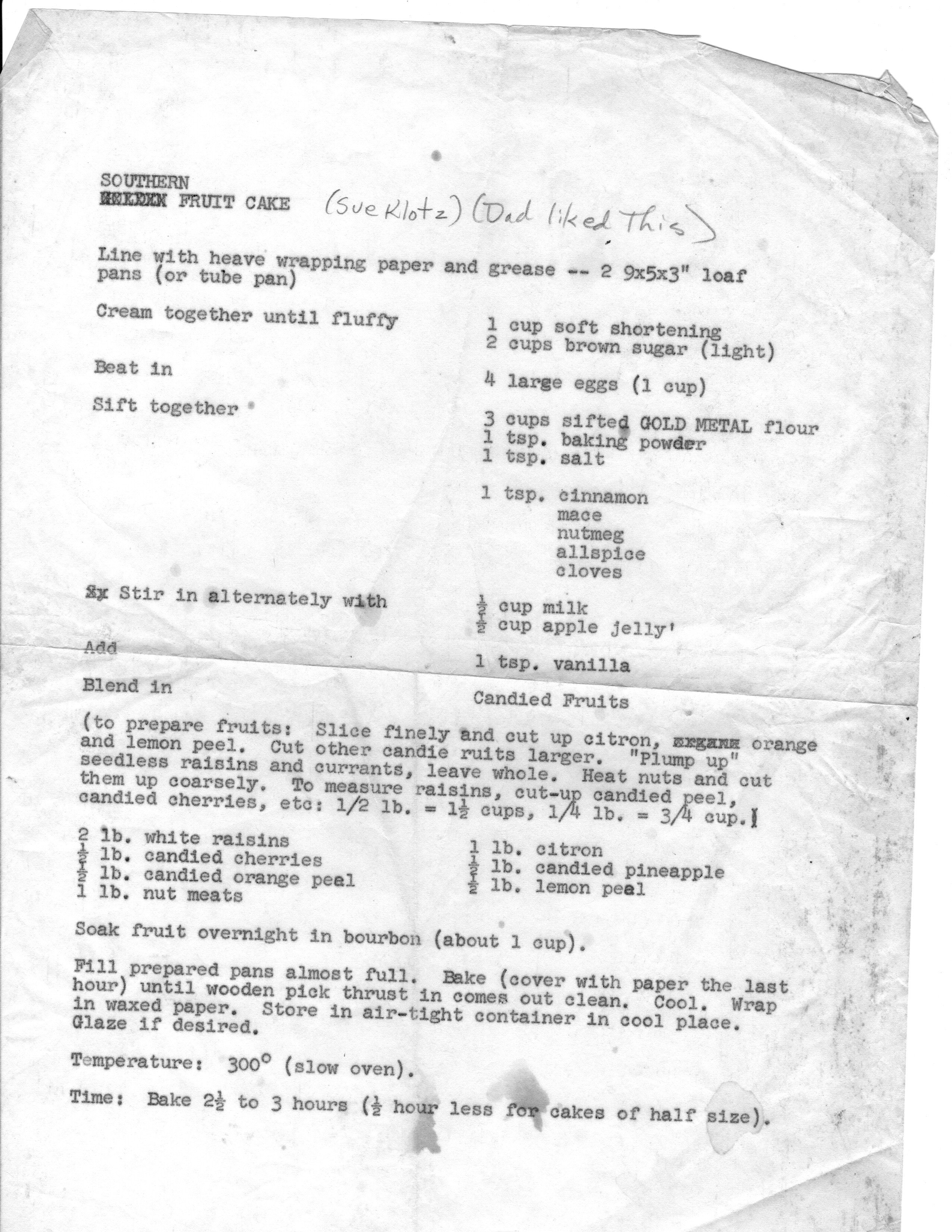 southern fruit cake recipe