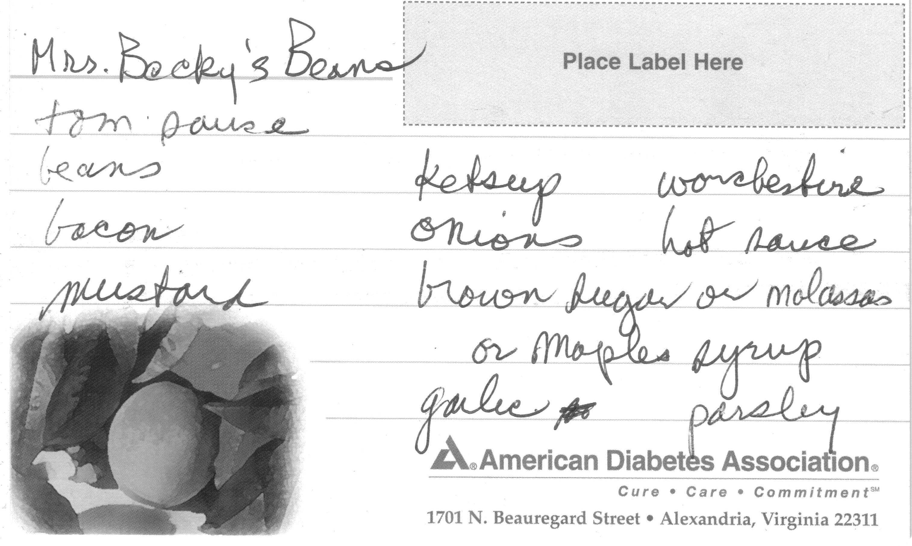 handwritten recipe card