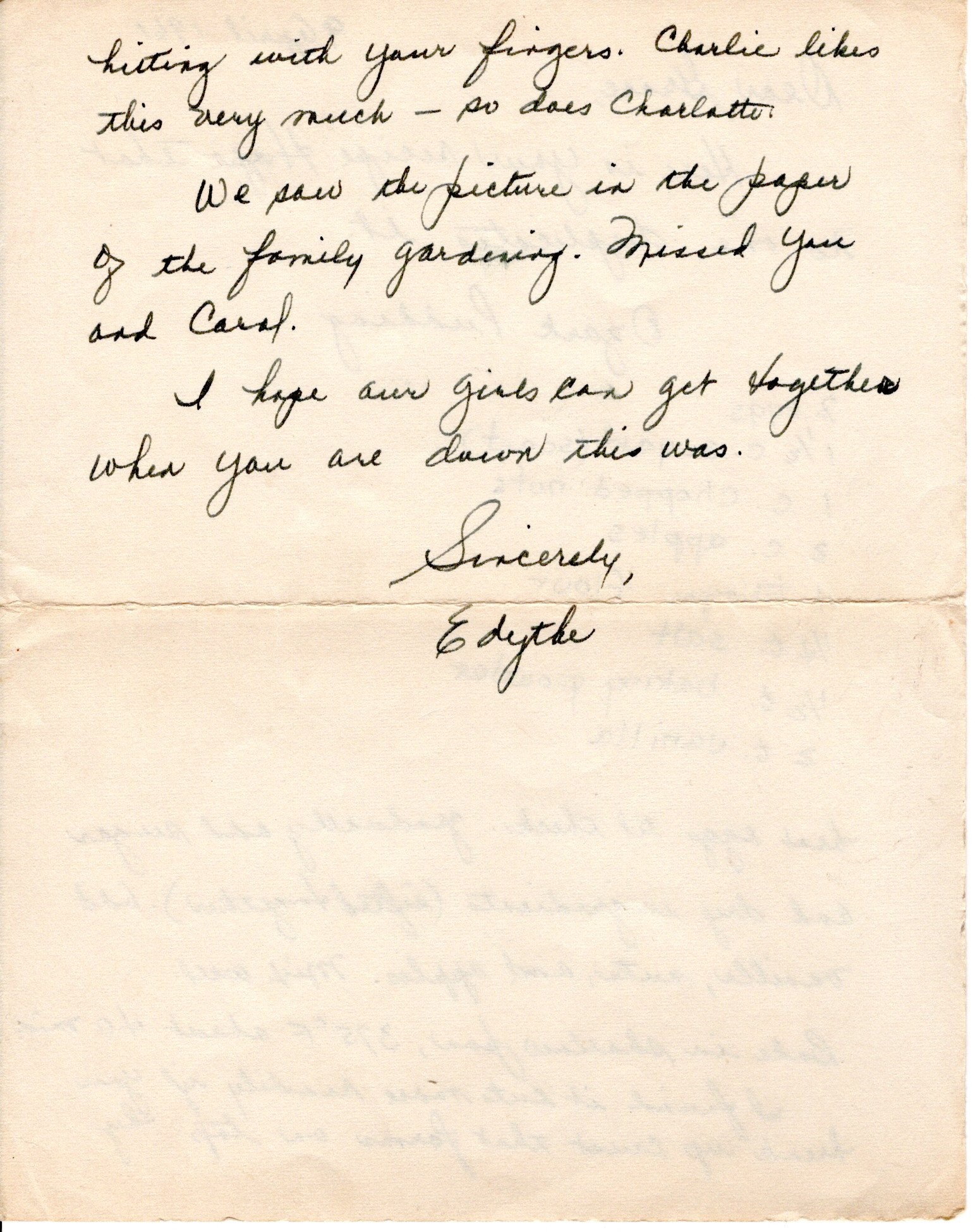 2nd page of letter