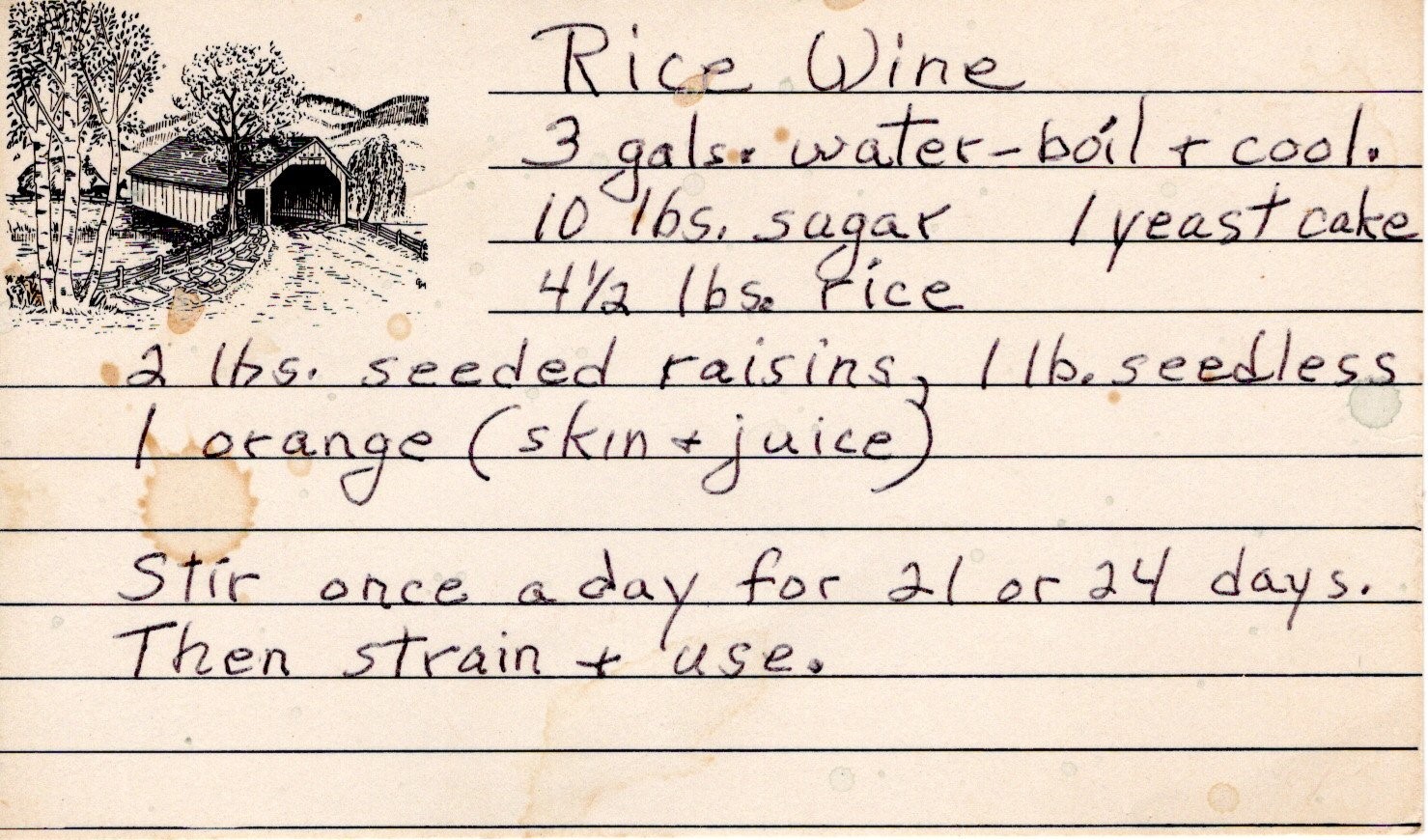handwritten recipe card