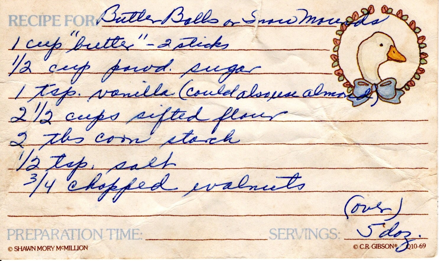 Hand-written recipe
