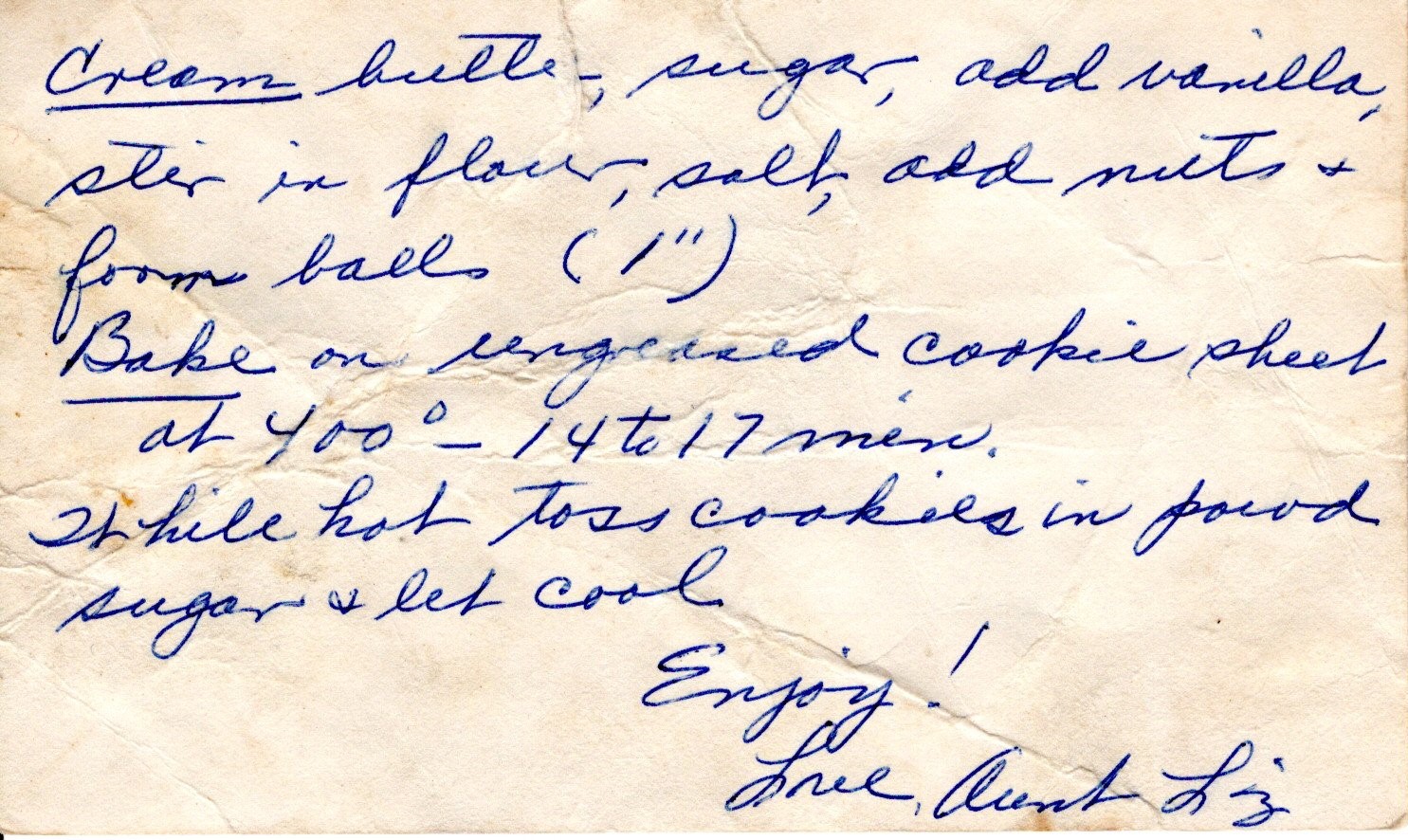 Hand-written recipe